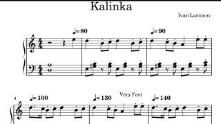 Kalinka Ivan Larionov piano song sheet music [upl. by Morgana]