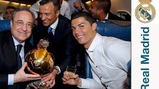 Así fue la celebración del Balón de Oro en el vuelo de vuelta [upl. by Evie725]