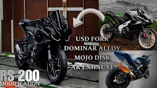 RS 200 modification DOMINAR ALLOY USD FORK AR EXHAUST 💥rs200 [upl. by Daggett]