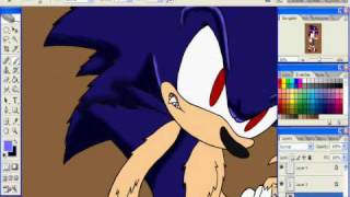 speed painting sonic the werehog in photoshop [upl. by Areivax]