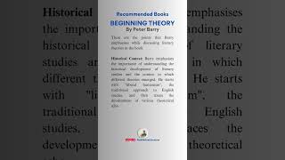 Beginning Theory by Peter Barry Best Book to Study Literary Theory amp Criticism Shorts Alok Mishra [upl. by Vaenfila]