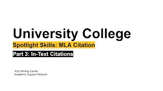 MLA Style and Citation InText Citations [upl. by Debbi]