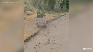 Structure swept away in Chilcotin River landslide [upl. by Odrarebe]