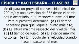 82 MOVIMIENTO DE PROYECTILES Ejercicio 3 [upl. by Orthman]