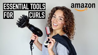 Essential Curly Hair Styling Tools Amazon favs [upl. by Aonian]