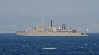 Hellenic Navy Frigates and Support Vessel during Parmenion 23 at Chios island in east Aegean Sea [upl. by Amaral551]