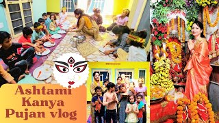 छोटी छोटी कन्या आई मेरे द्वार🙏  Durga Ashtami Kanya Pujan Navratri Kanjak Pooja Vlog Jai Mata Di🙏 [upl. by Summers]