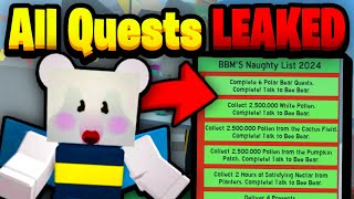 ALL BEESMAS Quests LEAKED Insane Rewards  Beesmas Update [upl. by Nortna]