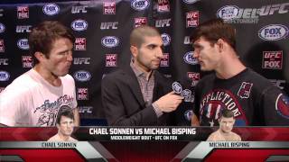 INTENSE CHAEL SONNEN vs MICHAEL BISPING VERY MAD FACE TO FACE UFC FOX 2 [upl. by Zsamot820]