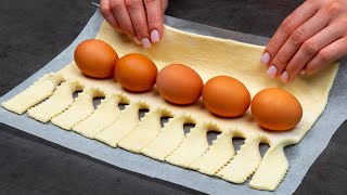 Simple and quick appetizer recipe  with eggs and puff pastry [upl. by Calhoun]