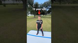 Teaching 10 year old How To Backflip [upl. by Nauh150]