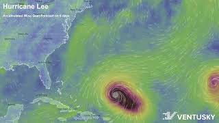 Hurricane Lee  Accumulated Wind Gust Map [upl. by Raquel527]