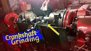 Crank shaft grinding process Regrinding process on crank grinder machine Mechanical ideas [upl. by Ained]