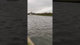 A hire boat out during Storm Bert at Ludham Bridge storm boating boatingseason [upl. by Aoht120]