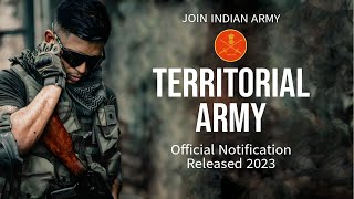 Territorial Army TA PIB Officers Notification 2023 [upl. by Htebzil]