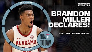 Woj Brandon Miller declares for 2023 NBA Draft  NBA Today [upl. by Vierno319]