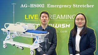 Hospital Manual Transfer Stretcher with ABS Handrail AGHS002 [upl. by Willdon]