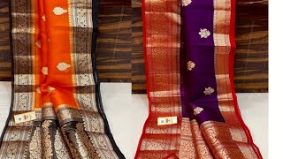 WhatsApp 8446603061pure handmade banarasi kora silk sarees [upl. by Melliw]