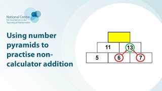 Using number pyramids to practise non calculator addition [upl. by Tildie221]