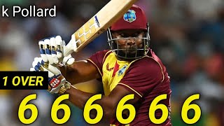 Kieron Pollard HITS Six Sixes in an Over  West Indies vs Sri Lanka  1st CG Insurance T20realcr [upl. by Brookhouse953]