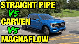 Ford F150 35L Ecoboost STRAIGHT PIPE Vs CARVEN Vs MAGNAFLOW [upl. by Milena]