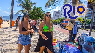 Ipanema Beach Walk Promenade Rio de Janeiro Brasil Walking Tour [upl. by Ruckman]