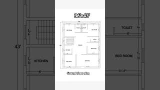 36x43 Ground floor plan 4BHK 1548 sqfthomeplan home housedesign shorts [upl. by Akemit429]