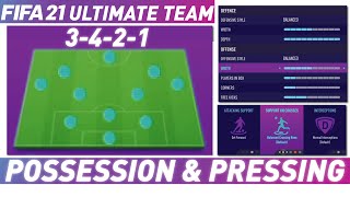 FIFA 21 ULTIMATE TEAM POSSESSION amp PRESSING 3421 CUSTOM TACTICS [upl. by Elleinahc]