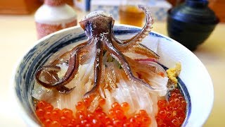 Japanese Street Food  DANCING SQUID SASHIMI Hakodate Japan Seafood [upl. by Kcirdlek]