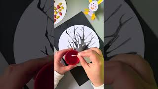 Winter is coming Use the cotton swab to draw a winter plum blossom Kindergarten handicrafts c [upl. by Helbonia729]