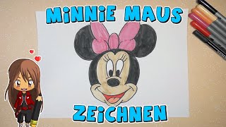 Minnie Maus einfach malen für Kinder  ab 8 Jahren  Malen mit Evi  deutsch [upl. by Nahsar]