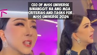 CEO OF MISS UNIVERSE CRITERIA AND TASKS FOR MISS U 2024 REACTION VIDEO [upl. by Yearwood458]