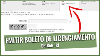 COMO EMITIR O BOLETO DE LICENCIAMENTO DE VEÍCULOS NO RJ PASSO A PASSO Detran RJ [upl. by Buddie]