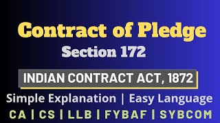 Contract of Pledge  Indian Contract Act [upl. by Arocal]