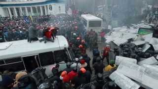 19012014 Kiev Evromaydan Ukraine maidan Hrushevskoho revolution [upl. by Jadd]