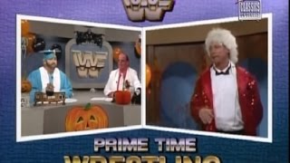 Roddy Piper Gorilla and The Brain host Halloween Prime Time 10301989 [upl. by Jala745]