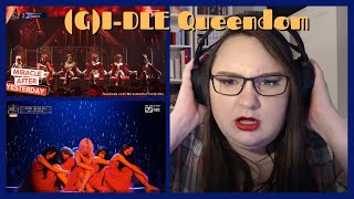 THE QUEENS WE DESERVE  GIDLE Queendom Performances  Fire Put It Straight Lion Reaction [upl. by Aissej]