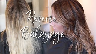 REVERSE BALAYAGE  HOW TO CONVERT ALL OVER BLONDE TO NATURAL BALAYAGE [upl. by Shirley]