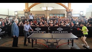 Bill Gates amp Warren Buffett Play Ping Pong at Berkshire Hathaway 2013 Meeting [upl. by Etnauj]