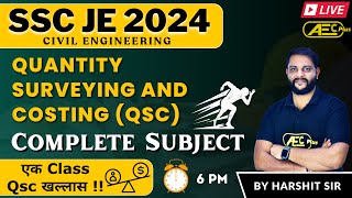 Complete Subject 1 Video  Estimating amp Costing  Marathon Class  Civil Engineering  SSC JE 2024 [upl. by Ellennad]