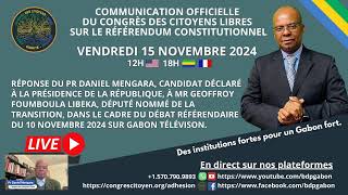 Le Pr Daniel Mengara interpelle Geoffroy Foumboula sur ses propos du Débat Référendaire du 101124 [upl. by Haneeja]