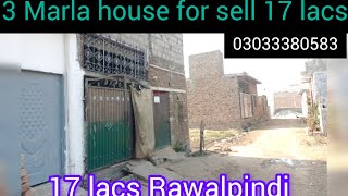 3 Marla house for sell 17 lacs Girja road dhoke syedian Rawalpindi only bijli available 03369347198 [upl. by Kessiah]