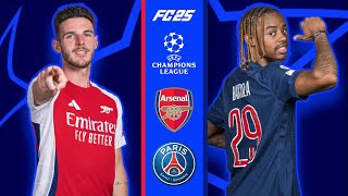 UEFA Champions League  Arsenal 🏴󠁧󠁢󠁥󠁮󠁧󠁿 v 🇫🇷 Paris SaintGermain EA FC 25 [upl. by Ihel881]