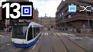 🚊 GVB Amsterdam Tramlijn 13 Cabinerit Remise Havenstraat Geuzenveld  Centraal Station Driver view [upl. by Ailel]