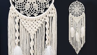 DIY Tutorial l Macrame Boho Dreamcatcher [upl. by Aiveneg]