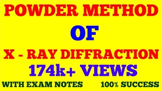 POWDER METHOD OF X  RAY DIFFRACTION  POWDER METHOD  SOLID STATE PHYSICS  WITH EXAM NOTES [upl. by Ahsikrats]