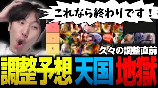 調整予想🎯「こうなったら地獄🔥」現在のTierリストと調整後のTierを作成するももち【スト６】 [upl. by Riocard390]