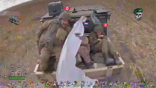 Horrible Ukrainian FPV drones hunt down one by one North Korean soldiers newly deployed in Kursk [upl. by Drofnelg]