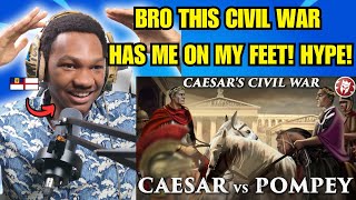 ABSOLUTE HYPE british caribbean guy reacts to Caesar against Pompey Great Roman Civil War reaction [upl. by Matlick]