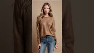 Burnt Sienna Pullover with Light Wash Skinny Jeans fashion stylebook fashionlookbook [upl. by Yates]